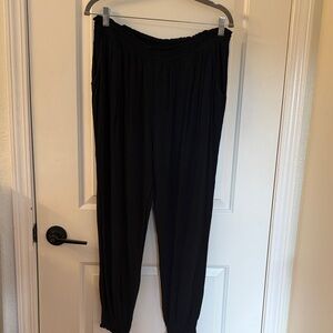Olivaceous Black Smocked Joggers